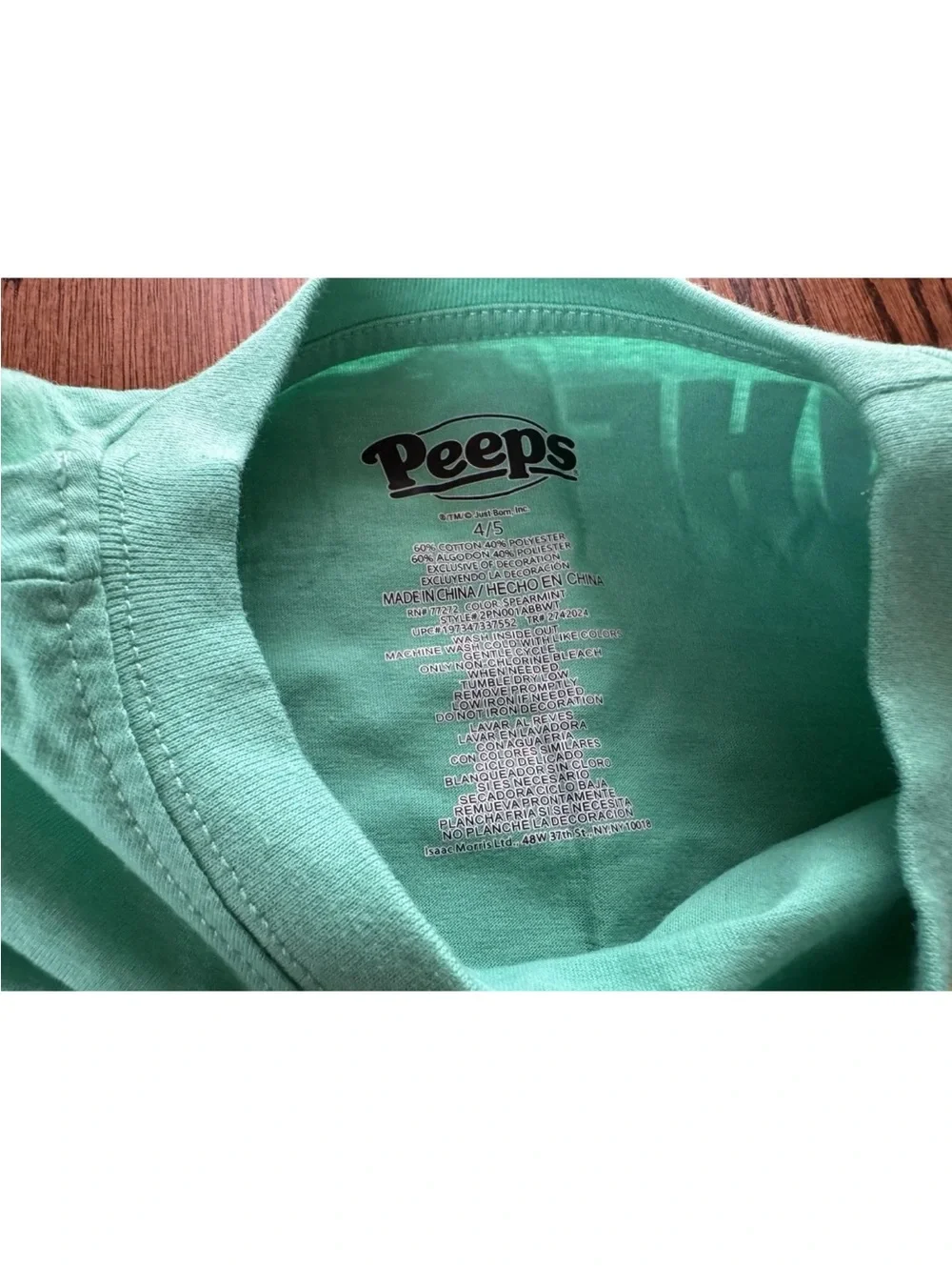 NWT Boys 4/5 Peeps Easter Short Sleeve Tee Shirt Tshirt Where My At mint green